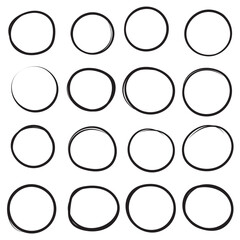 Circle line sketch icon. Doodle circle. Hand drawn circles. Circular scribble doodle circle vector illustration on isolated background.