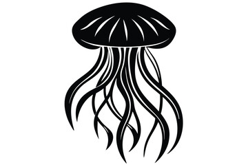 jellyfish icon silhouette vector, EPS File