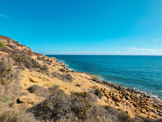 Coastal View of Ocean and Rocky Shoreline
