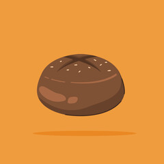 Whole wheat bread. Brown homemade breakfast bread, for posters and web icons