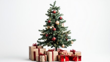 Modern Compact Christmas Tree with Sleek Ornaments