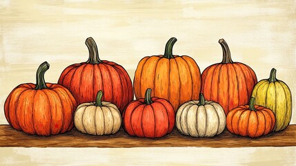 Pumpkin Clipart: Vibrant pumpkin clipart images showcasing pumpkins in various sizes and styles, perfect for Halloween, fall harvest, or autumn-themed designs. 
