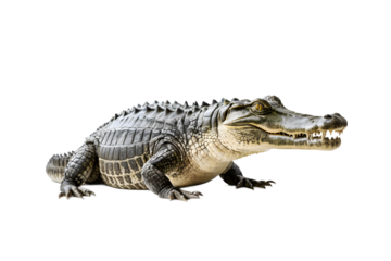 Isolated crocodile with Open Mouth, Perfect for Educational Resources