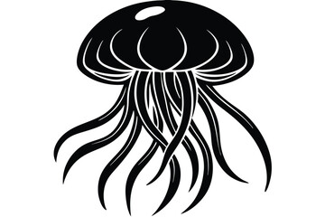 jellyfish icon silhouette vector, EPS File