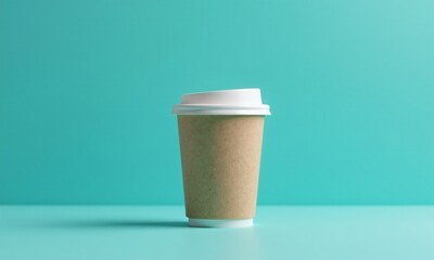 Coffee cup to go kraft paper texture white