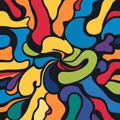 Naklejka premium Bright attractive abstract background with graphic elements a composition of shapes and color spots a blank for creativity