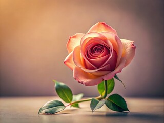 Fototapeta premium Minimalist Rose Background, Simple Flower Photography, Elegant Bloom Wallpaper, Pure Rose Image