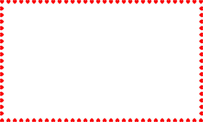 Red Heart line patterns rectangle frame. Cute border frame. Merry Christmas and happy new years frame