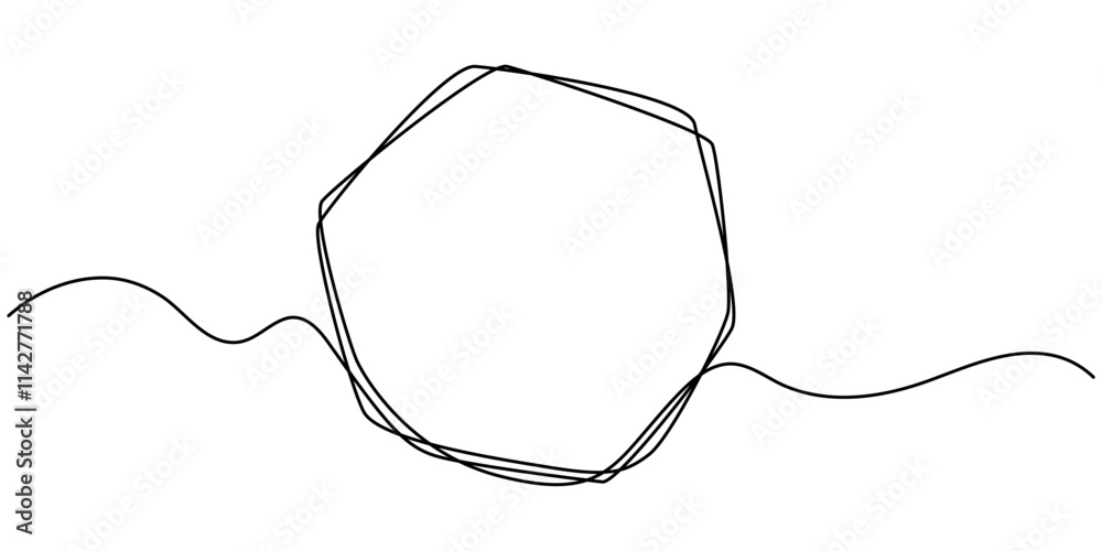 Leinwandbilder Continuous line drawing of a black square. One-line icon of a geometric frame. A sketch of a rectangular frame. Vector editable line illustration, A single line drawing of a triangle. pro vector.