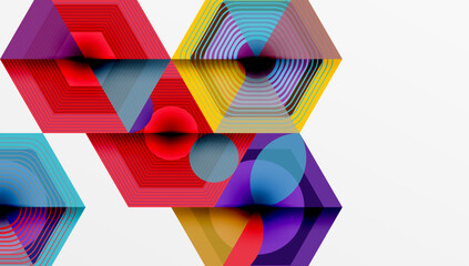 Hexagons, diamonds pattern. Geometric repeating hexagon background