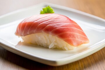 Minimalist Yellowtail Sushi, Japanese Cuisine, Raw Fish, Elegant Food Photography, Simple Sushi Plate