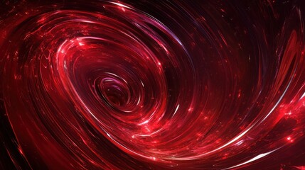 Abstract Red Swirling Vortex Digital Art