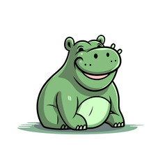 Hippopotamus cute vector illustration