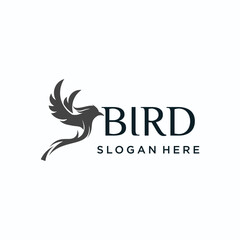 tropical bird logo with wings concept, tropical bird logo.