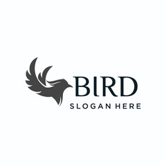 tropical bird logo with wings concept, tropical bird logo.