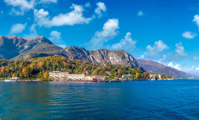 Fototapeta premium The waterfront of Tremezzo, Lake Como, Lombardy, Northern Italy
