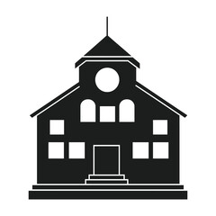 School building icon silhouette vector