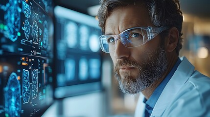 Fototapeta premium A doctor showing a comprehensive care plan to a patient using a digital dashboard