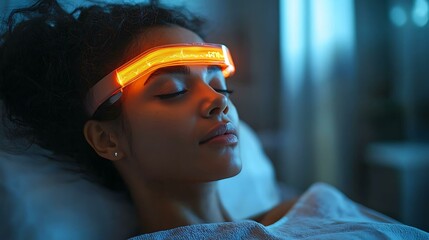 A futuristic wearable device alerting a patient about care instructions and health reminders