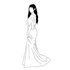 Fototapeta premium Shadow of a Woman wearing a dress.