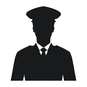 recommend clip art: Police officer icon silhouette vector