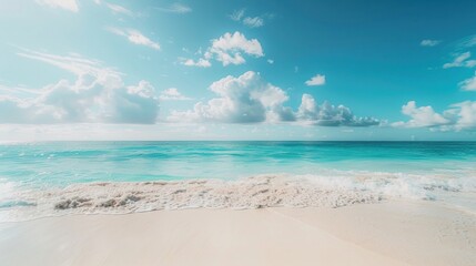 Serene beach with turquoise water and white sand under a clear sky Nature