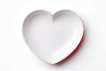 Heart Dish , Isolated white background, flat lay