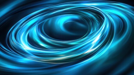 Abstract Blue Swirling Light Energy Vortex