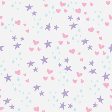 Star heart Repeat Print Pattern wallpaper textile Kidswear