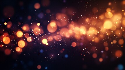Obraz premium a blurry abstract image of glowing orange dots against a dark background.