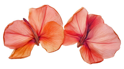 Dried oleander flower blossom petal plant isolated on a white background