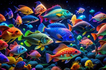 Fototapeta premium Night Photography: 10+ Rarest Fish in the World - Deep Sea Wonders