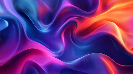 Fototapeta premium Abstract Swirling Neon Colors: A vibrant and dynamic abstract background image, showcasing swirling neon colors of blue, purple, pink, and orange, creating a mesmerizing and fluid visual experience.