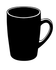 Cup -vector black silhouette for logo, menu. Cookware black silhouette pictogram or corporate identity.	