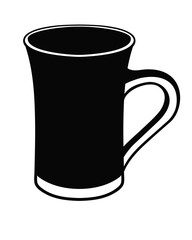 Cup silhouette - stock illustration for logo or corporate identity. Black silhouette mug - an element for an icon or button.	