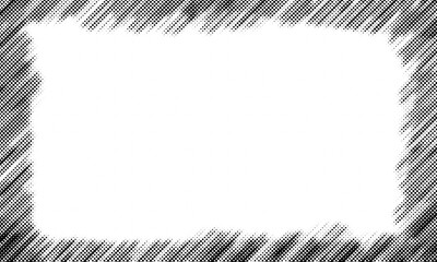 Grunge texture frame. Halftone dotted border frame
