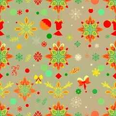 Fototapeta premium Festive Winter Wonderland Pattern 