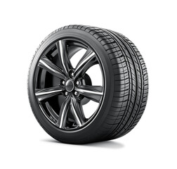 Obraz premium Сar black rubber tires on a white background.