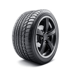 Obraz premium Сar black rubber tires on a transparent background.