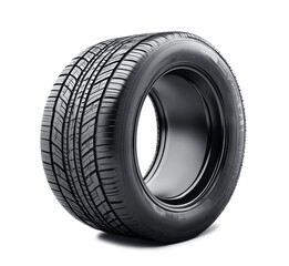 Obraz premium Сar black rubber tires on a transparent background.