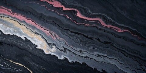 Obraz premium Abstract Marble Art with Gold and Pink Accents