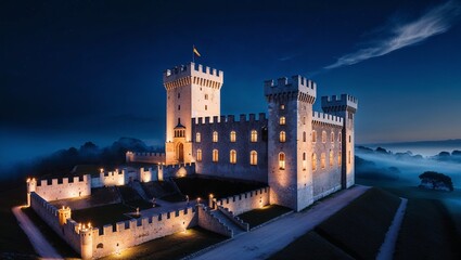 A Majestic Aragonese Castle Stands Proudly on a Rocky Cliff, Its Ancient Stone Walls and Towers Evoking History, Strength, and the Timeless Grandeur of Medieval Architecture