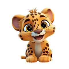 Cute Jaguar on a Clean White Background