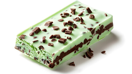Delicious mint chocolate chip ice cream bar with chocolate chunks, perfect for refreshing treat