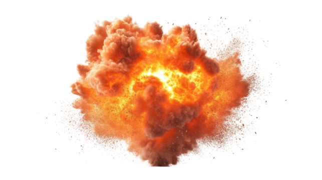 Flame explosion, transparent background