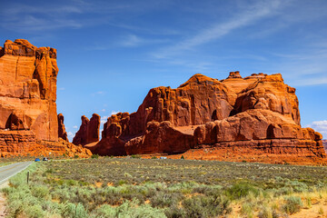 The red-brown sandstone