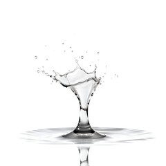 Water droplet impact in a glass