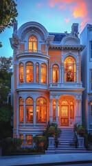 Obraz premium Architecture victorian house classic san francisco high resolution hd image