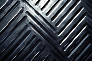 Close-up view revealing a dark textured surface with intersecting lines creating a striking diamond pattern, forming an intriguing abstract geometric design