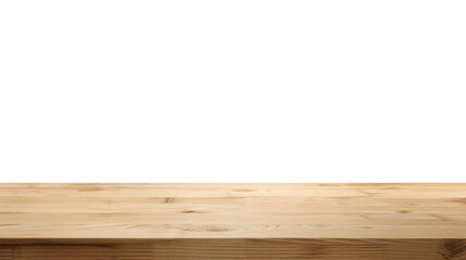 Wood table with perspective view. Wooden desk isolated on transparent background with top front view. Realistic kitchen board vector illustration. Rustic countertop of timber surface, floor, deck